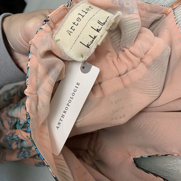 Nicole Miller Artelier Anthropologie Moroccan Print Maxi Dress Pink Small NWT - Picture 6 of 7